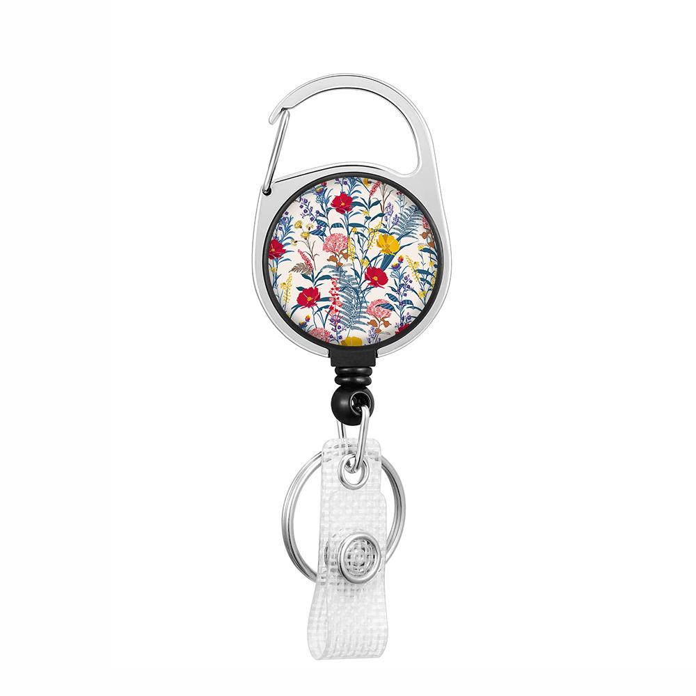 Plant Flowers Clip Lanyards ID Badge Holder Porta Credencial Lanyards Keychain Badge Reel Nurse Retractable Wholesale
