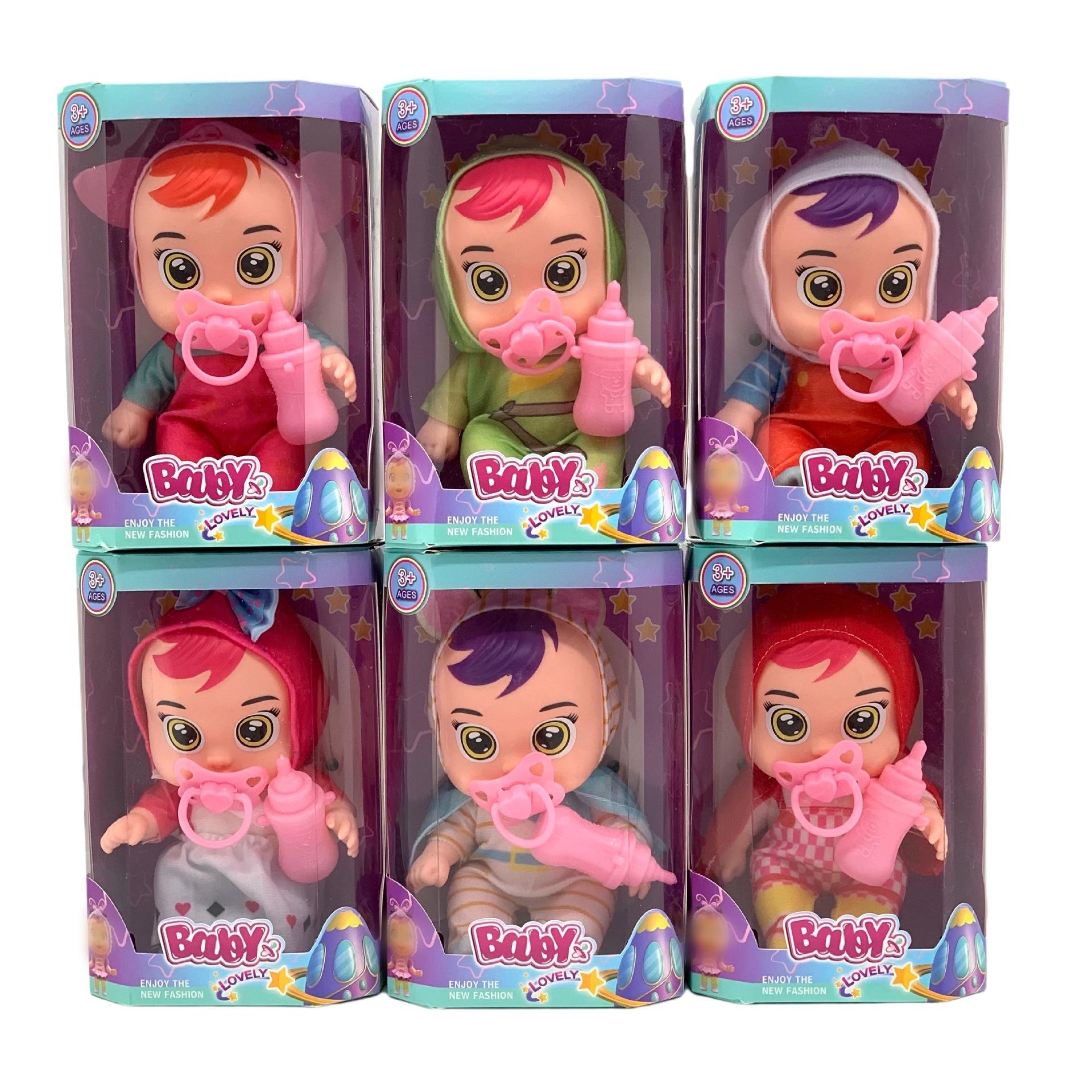 

Внешняя торговля Новая игрушка 8 дюймов 10 дюймов виниловая кукла Drink Tears Crying Doll Cry Babys Music Doll фиолетовый/розовый