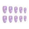 Light Purple Cat Eye Oval Wearable Nail Pieces – Medium-Long Fake Nails for Special Manicures