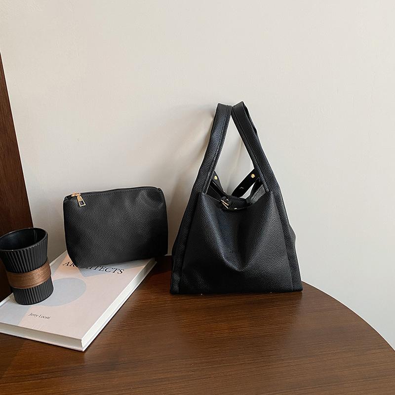 

Premium niche new portable solid color casual large capacity mother and child bag crossbody shoulder bucket bag women