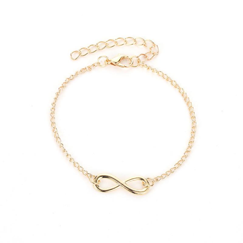

New Product Simple 8-character Bracelet Personalized Digital Versatile Bracelet Hot Sale Zircon Wholesale золотой