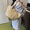 Woven straw bag women's large capacity 2 new spring and summer versatile shoulder beach bag commuter bucket bag
