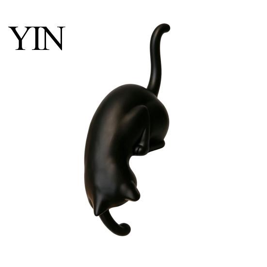 Ganci Decorativi per Lanyard Gatto Stampato 3D Seduto su Scaffale con Lanterna, Gancio Figurine Fantasioso Stile Artigianale Decorazione da Parete Chiavi, Statuetta per Bordo Libro,