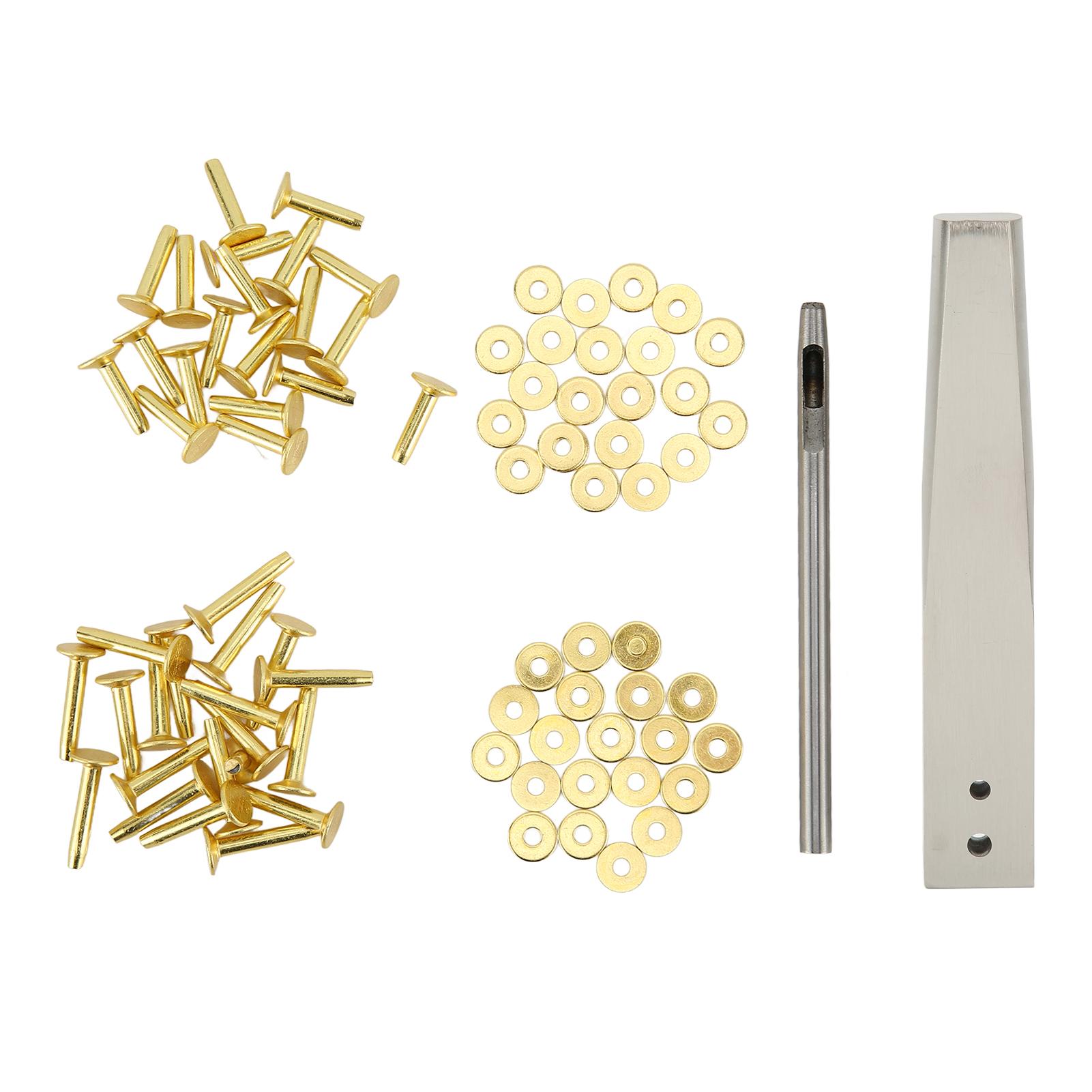 

Медные заклепки Burrs Kit Медные заклепки с установочными винтами Нержавеющие шпильки DIY Инструмент для кожаных изделий