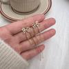 Korean 925 Sterling Silver Crystal Bowknot Long Crystal Stud Earrings For Women Wedding Party Jewelry Gift Female Pendientes