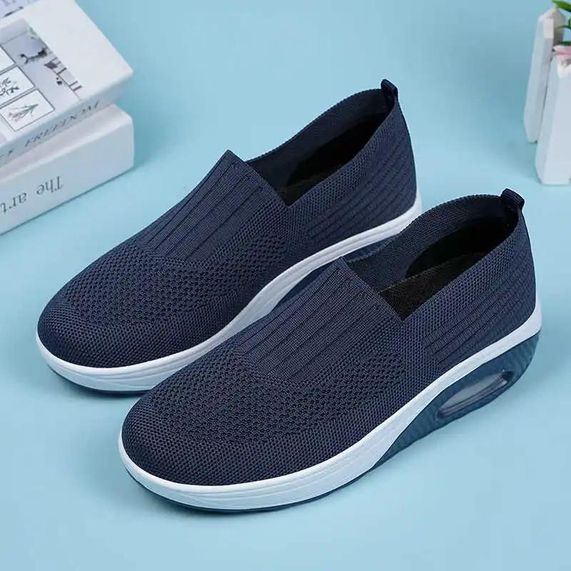 Fashion Round Tip Mocassim Women's Shoes With Heel Heels With Laces Womens Gym Shoes Sneakers Sports New In Saoatenis Runing Latest
