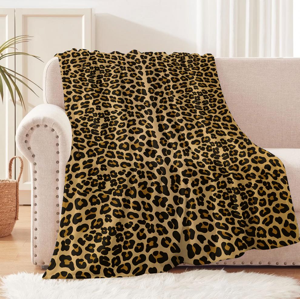 1PC Leopard pattern Cheetah arts Pink Blanket Flannel Thin blankets for Home Office Travel Camping Perfect gifts four season use