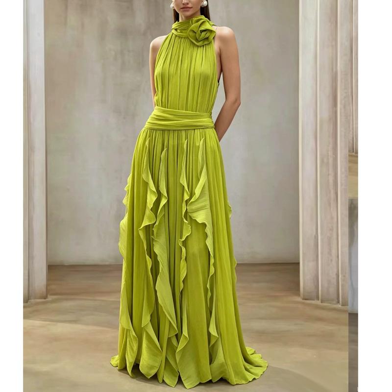 Sleeveless Plus Size Vintage Ruffle New In Dresses for Women Casual Maxi Long Summer Dress