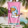 Garfield Beach Towel, Personalized Custom Text, Quick Dry Soft Large Towel For Swimming Pool Travel