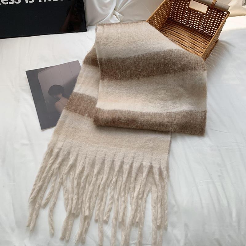 Knitted scarf Thickened warm scarf Women's winter high-end warm scarf Scarf Shawl