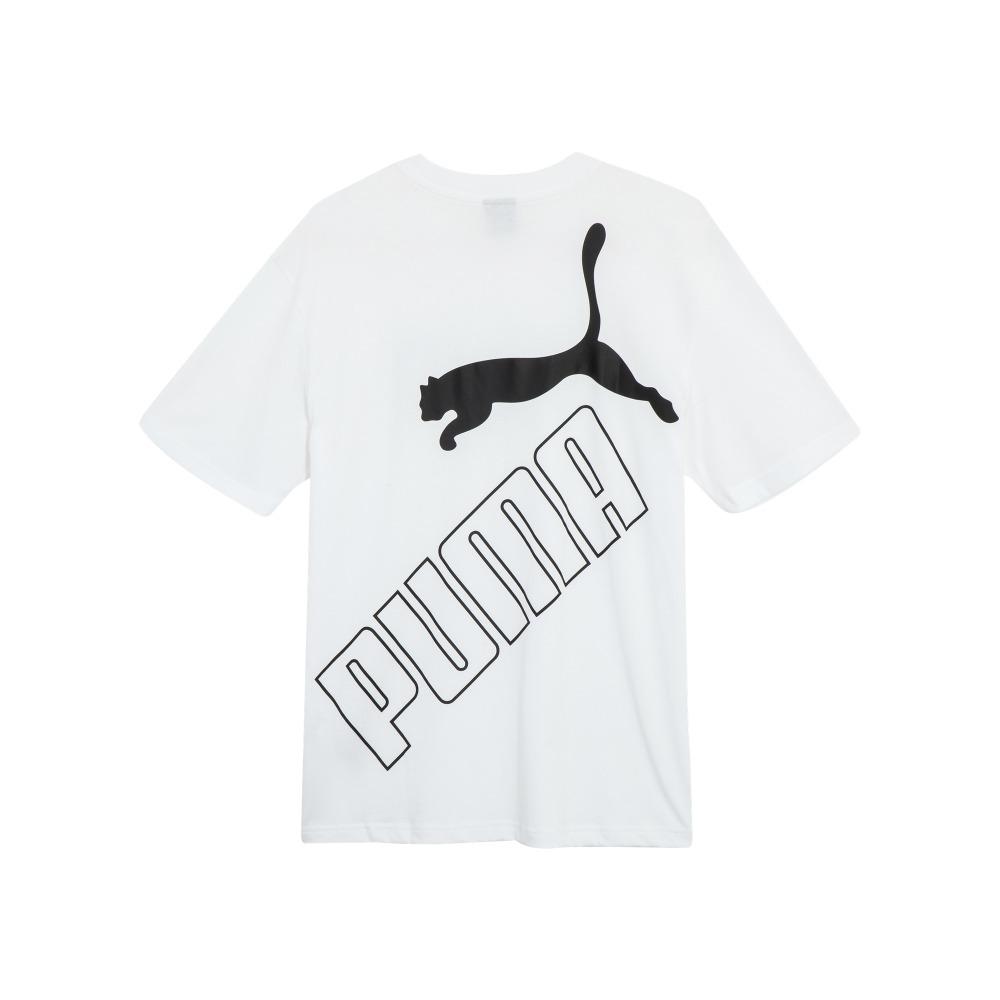 Puma Ess Back Big Logo Short Sleeve T-Shirt Unisex tops White 681936-02