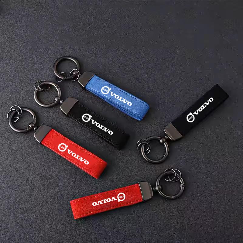Suède Autosleutelhanger Hanger Anti-verlies Sleutelhanger Bedeltjes Cadeaus Lanyard Voor Volvo Xc60 Xc90 V40 V60 S60 V50 V90 S80 C40 XC40 V70 XC70