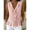 JPNTKY Women's Fashion Casual Sleeveless V-Neck Blouses & Shirts