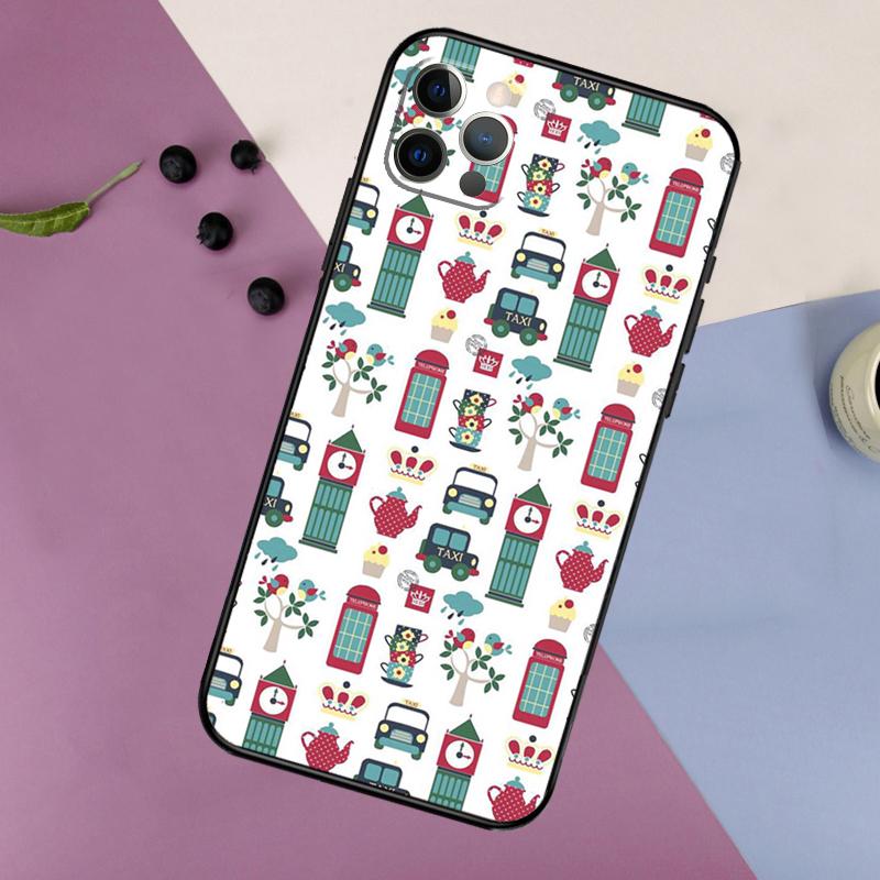 London Red Bus Big Ben Phone Case For iPhone 17 16 15 14 11 12 13 Pro Max Plus 12 13 mini 16e 17 Air Bumper Cover