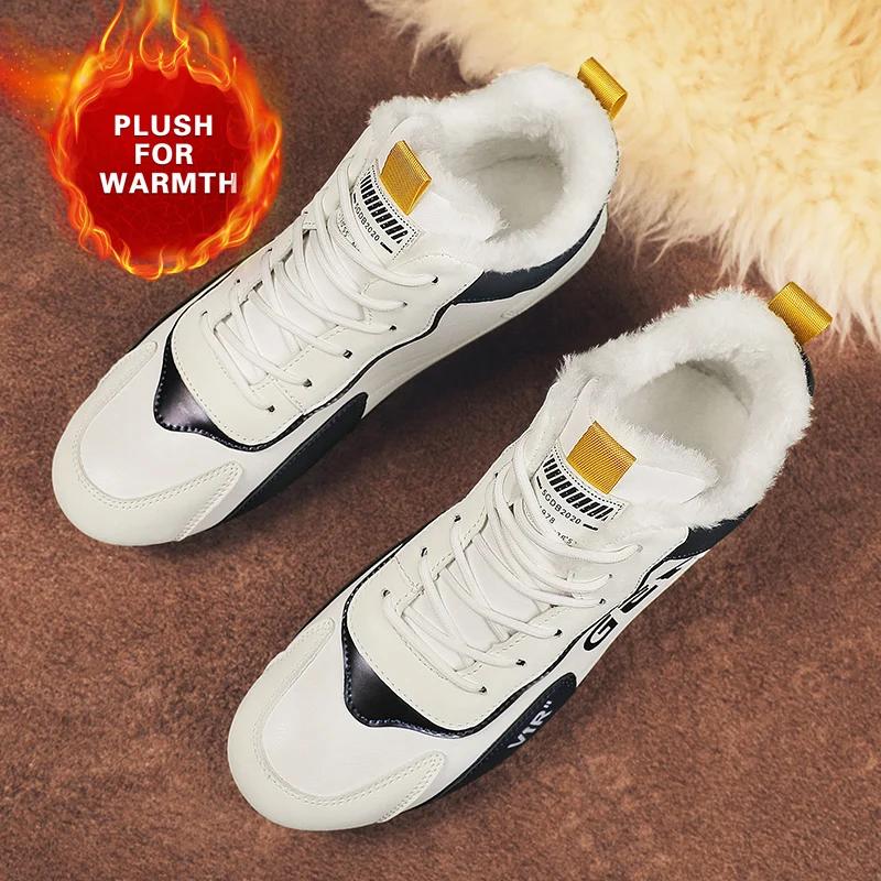 2024 Новые мужские повседневные мокасины из мягкой кожи Качественные зимние теплые — фото 5