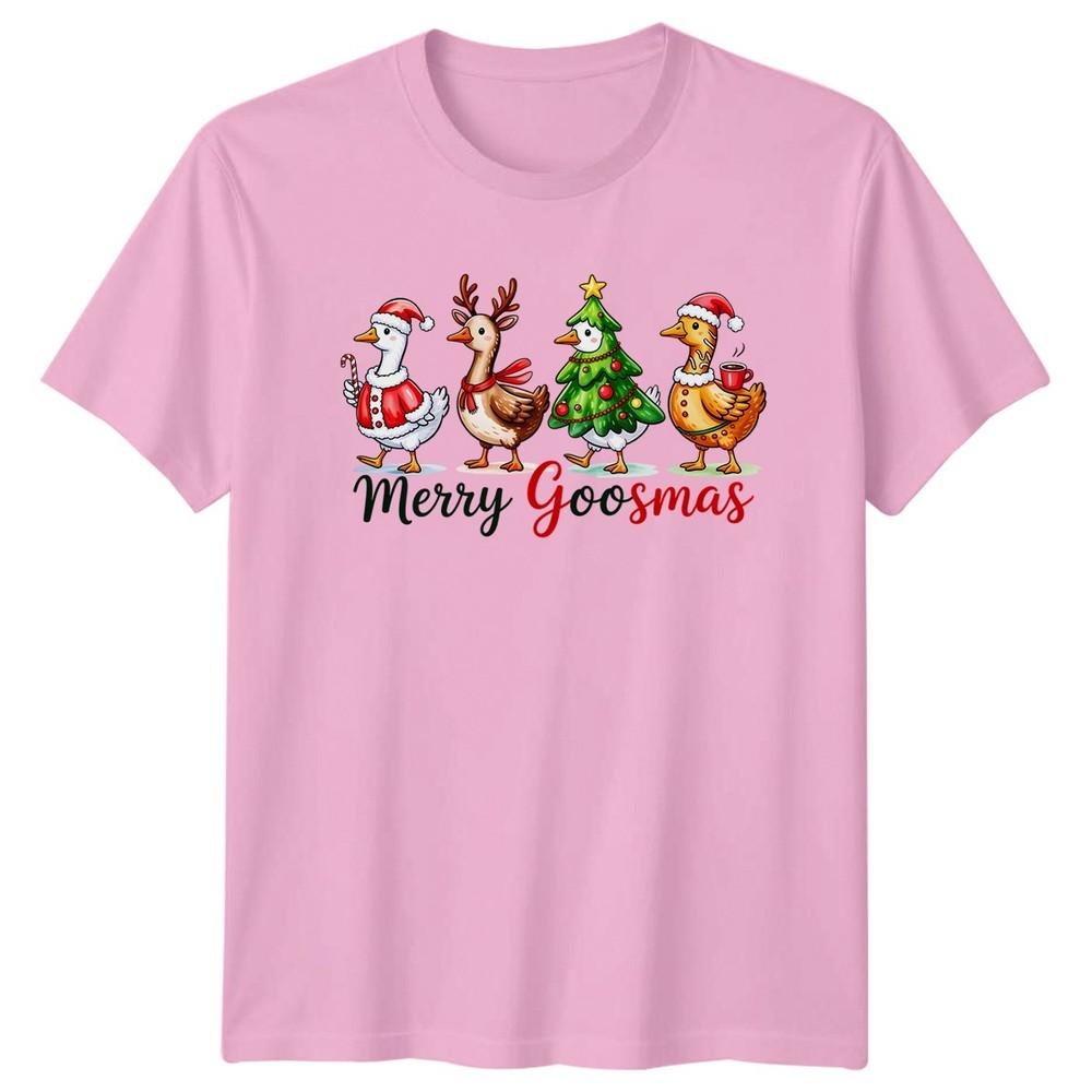Merry Goosmas Christmas Animals Holiday Unisexs TShirt Unisexs Graphic Tee Funny