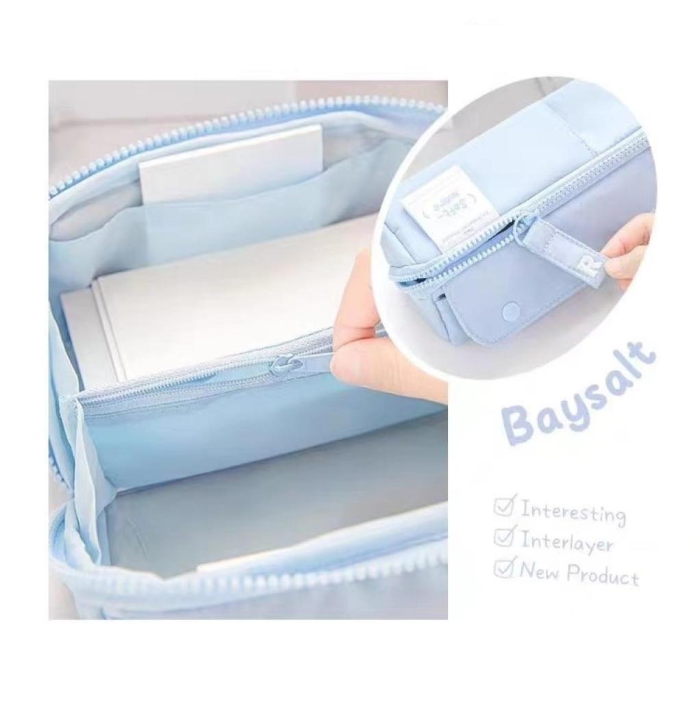 Simple Student Stationery Business Canvas Pencil Case Large Capacity Stationery Tool Pencil for Elementary School High School College Office Workers