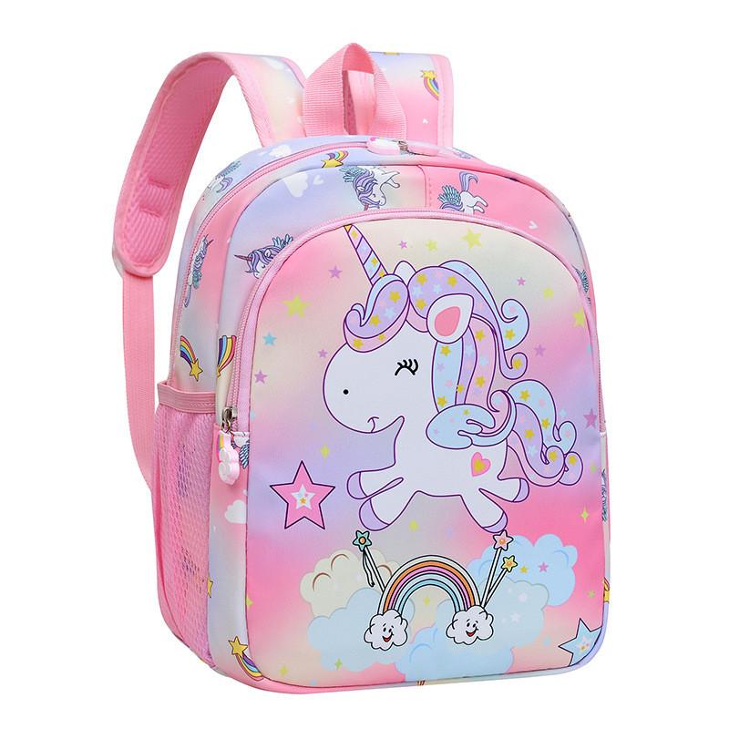 

Unicorn Cartoon Pattern Nylon Backpack With Wearresistant Material School For розовый
