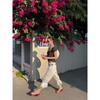 Romantic White Lace Trim Drawstring Wide-Leg Cropped Pants