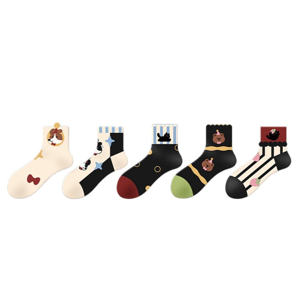 Women's Cute Animal Cartoon Socks - Summer Thin, Spring/Autumn Short Convex Design, Fun and Comfortable Boneless Style
