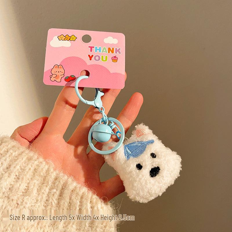 Cute West Highland Terrier Plush Keychain - Small Toy Pendant Gift