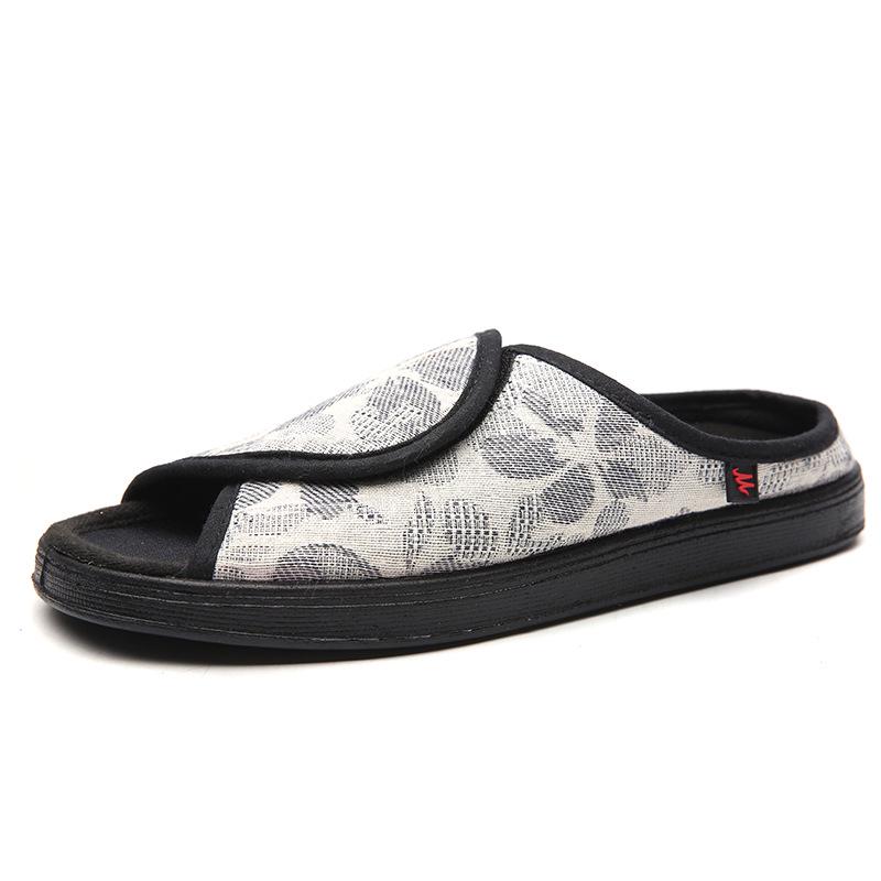 Модные женские диабетические тапочки с регулируемой застежкой с эффектом памяти домашние туфли с открытым носком очень широкие регулируемые медицинская обувь 35 белый 4450₽