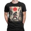 Samurai Bigfoot Japanese Graphic Ukiyoe Funny T-Shirt for Men  Novelty Tee Shirt Crewneck Short Sleeve T Shirt New Arrival Tops