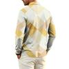 Men's Quick-Dry Mesh Golf Shirt Long Sleeve Printed Casual Top for Golf and Everyday Wear