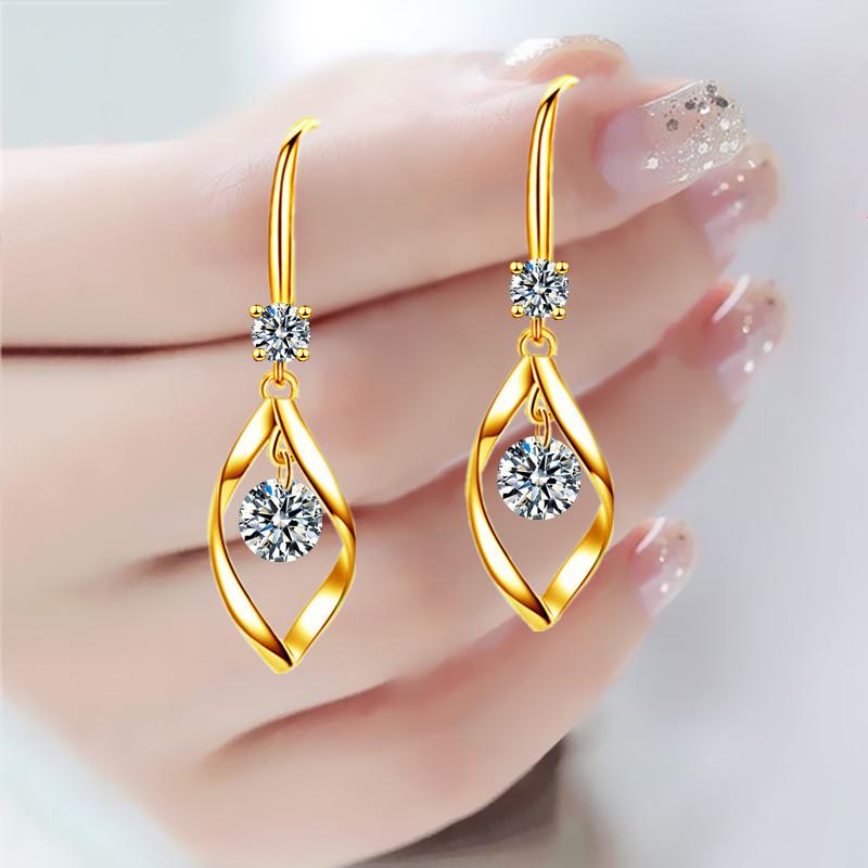 

Earrings Female Inlay Diamond Swivel Earrings Long Senior Sense of Temperament Ear Hooks Practical Household Product