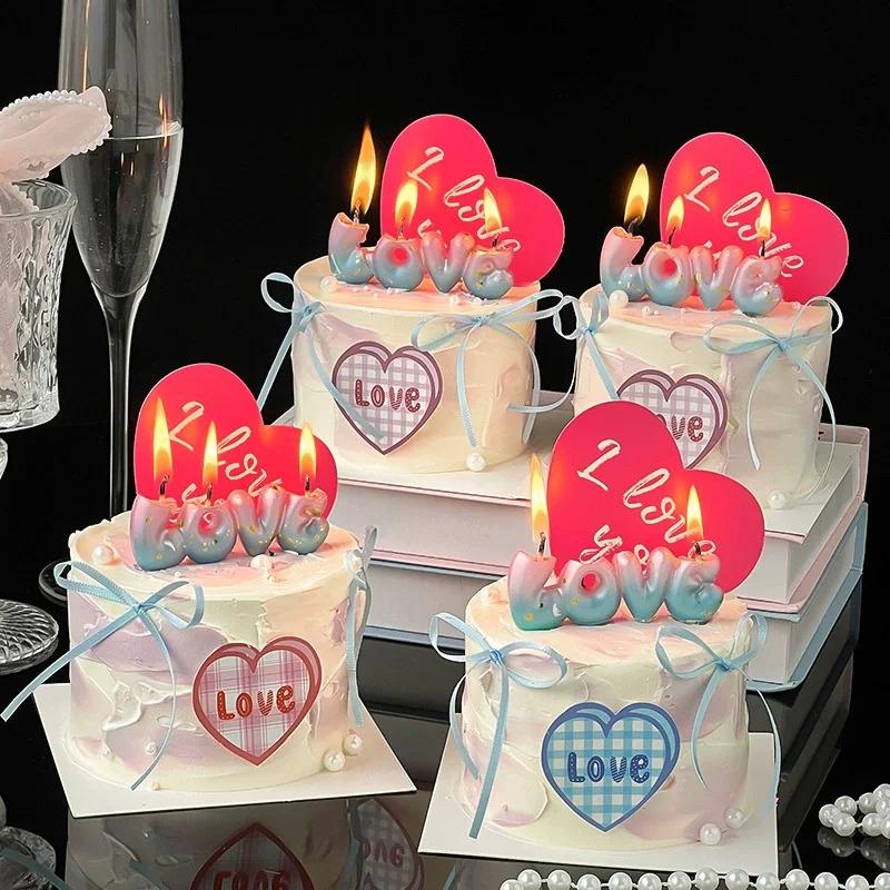 Gradient Happy Birthday Candle - Cake Decoration Accessories, Happy Birthday Letter Candle, Alphabet Candle