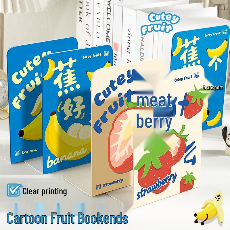 Cute Metal Bookends for Students - Book Clips & Desktop Storage Supports