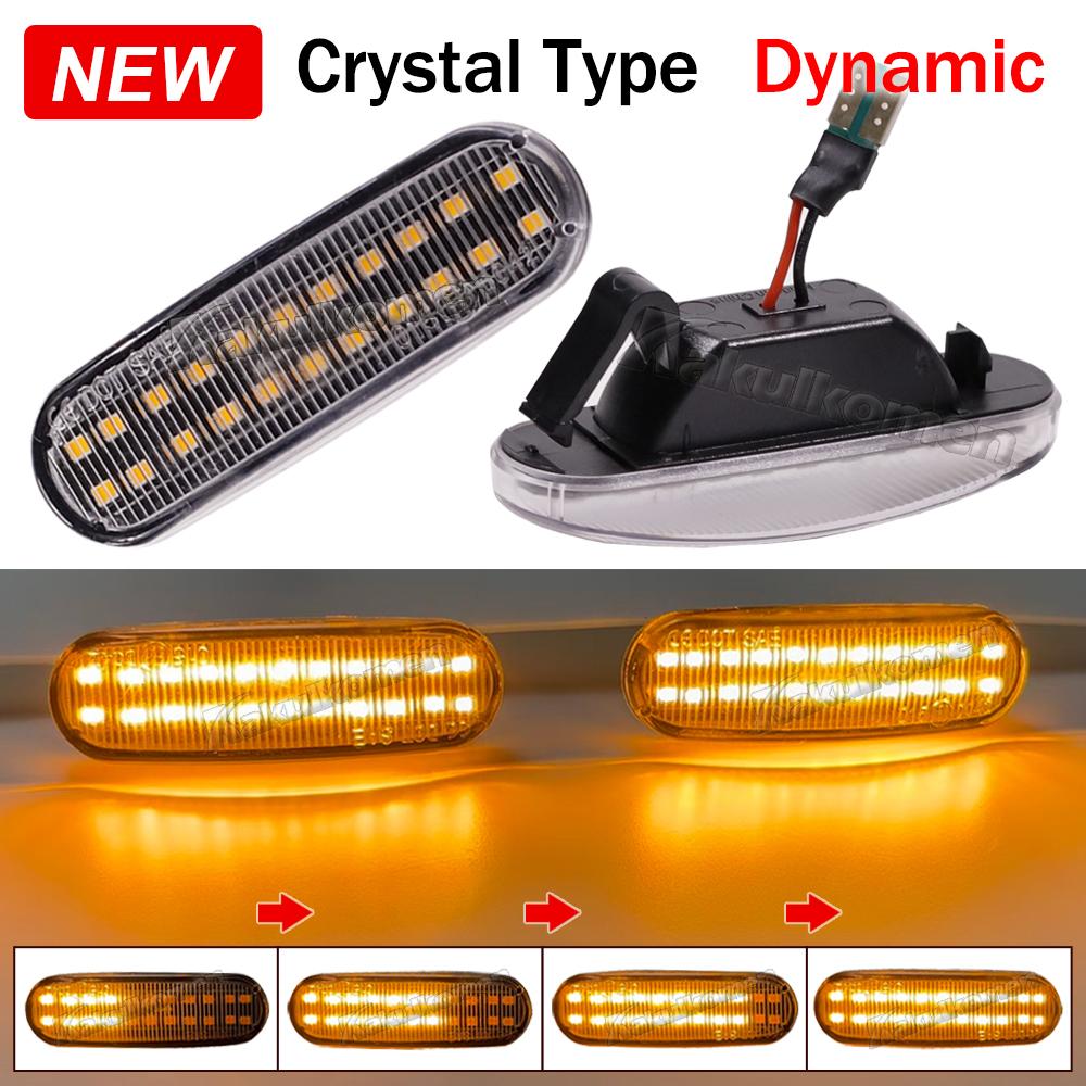 2Pcs For Fiat Panda 169 Grande Punto Inkl Evo Doblo Fiorino Linea Idea Dynamic LED Turn Signal Side Marker Light Repeater Lamp