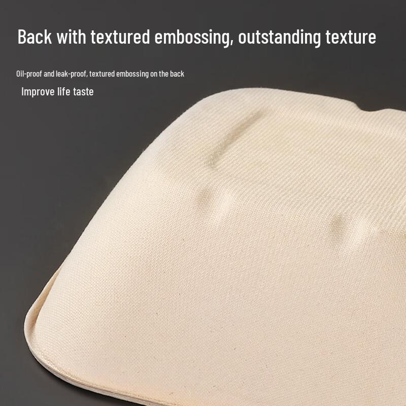 Fanshun Disposable Slanted Pulp Takeout Box with PET Lid