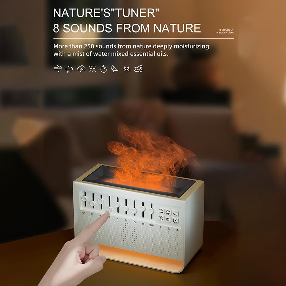 Bedtime Relaxation 200*130*90mm Aromatherapy Device Adjustable Brightness Night Light Timer Settings Flame Simulation