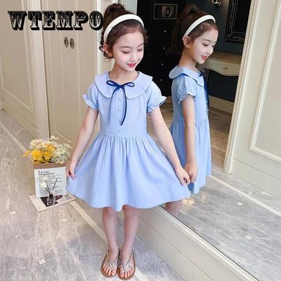 Vestidos de Niña Vestidos de Verano Vestidos de Princesa para Niñas Faldas de Algodón de Color Sólido para el Verano Infantil