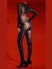 Sexy Patchwork Lace Waist Sheer Transparent Jumpsuit Women's 5D Oil Shiny Tights Ultrathin Bodysuit Shaping Woman Leotard