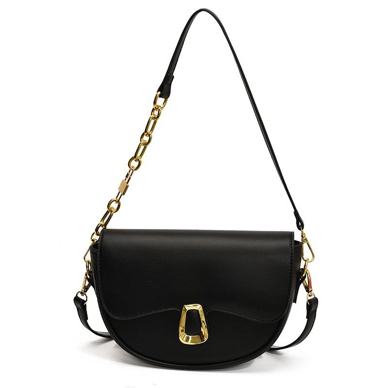 Spring New Fashion Simple Saddle Bag Messenger Bag Trendy Texture Handbag Fashionable Women's Shoulder Bag