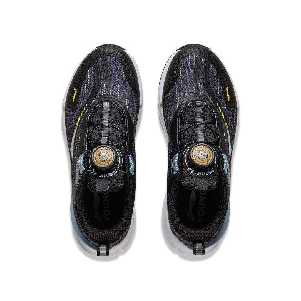 Li Ning Leichte Stoßdämpfung Unterstützung Low-Top Kinder Freizeitschuhe Kinder Sneaker Schwarz YKCU120-3