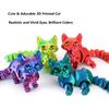3D Printed Cat, Articulated Black Cat Toys for Adult, 3D Print Animals Fidget Toys Decor for Stress Relief, 3D Printing Cute Cat Desktop Pet (Light