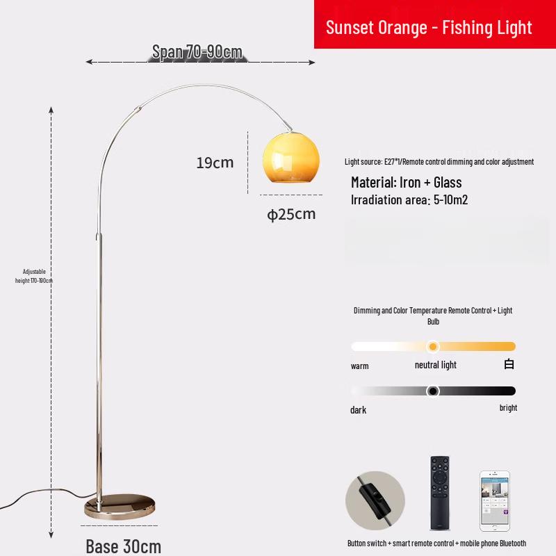 OEING Mushroom Fishing Floor Lamp
