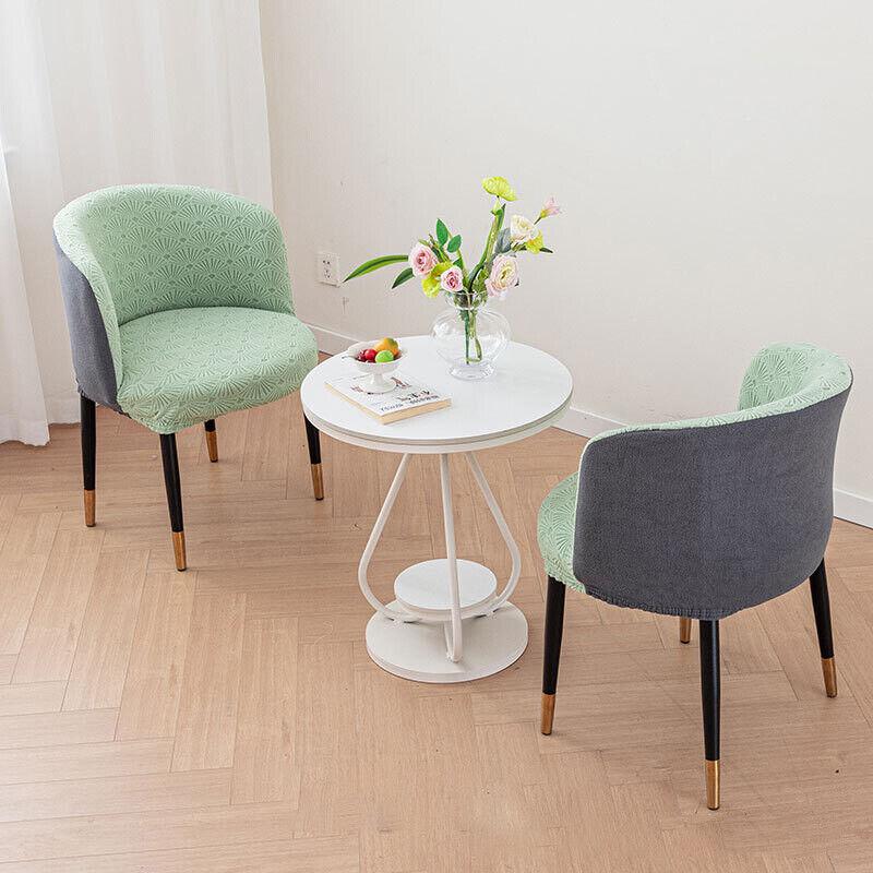 1PC Jacquard Circular Backrest Chair Cover Elastic Dustproof Dining Chair Cover Office Chair Seat Cover Home Decoration