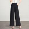 Ice Silk High-Waist Wide-Leg Pants for Women - Summer Elegant Loose Fit, Flaw-Covering Straight Leg Design