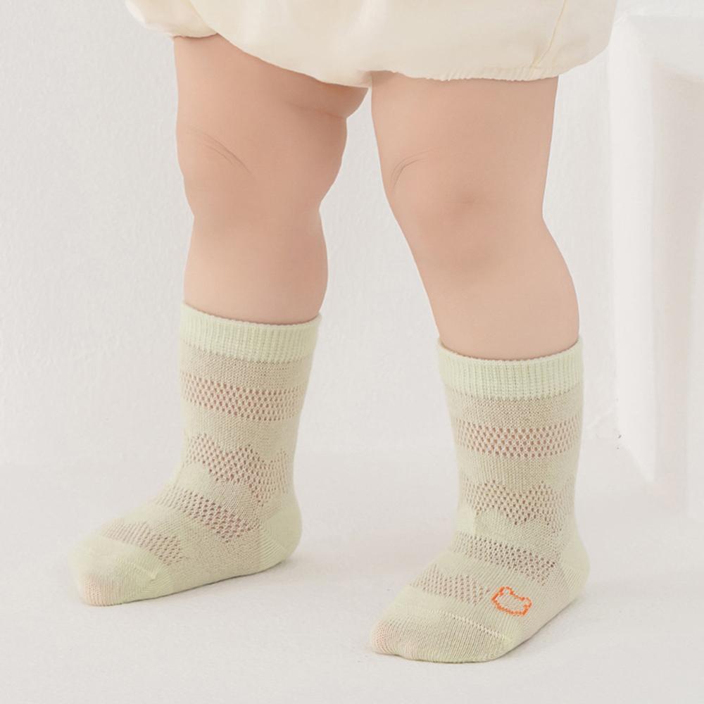 5 Pairs Baby Mesh Socks Summer Thin Combed Cotton Mid Calf Socks Toddler Socks Unisex Kids Socks for 0-8 Years Old