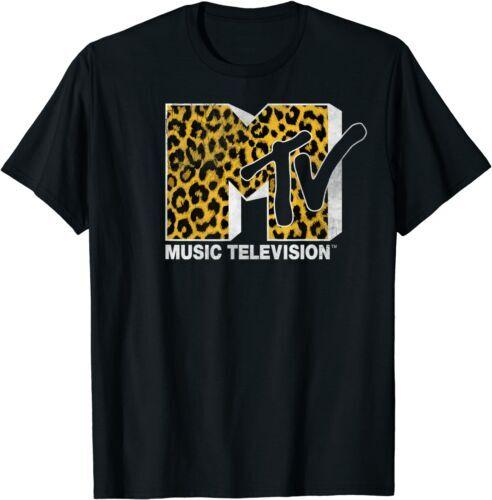 MTV Logo Cheetah Print Graphic T-Shirt Unisex T-Shirt XXL
