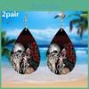 Halloween Cat Themed Pumpkin Skull And Dog Pattern Women Earrings Acrylic