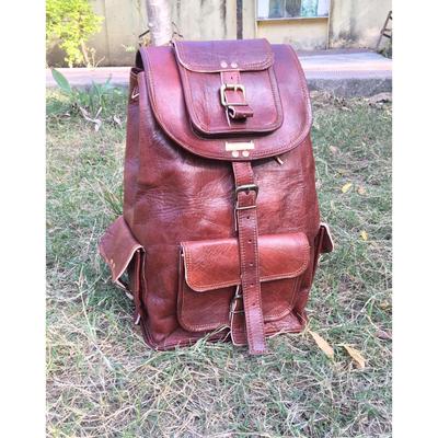 El yapımı Deri Sırt Çantası Dizüstü Sırt Çantası Erkek Kadın Vintage Kahverengi Seyahat Çantası