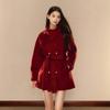 White Princess-Style Wool Coat: Women's 2025 Petite Winter Design, Short & Warm