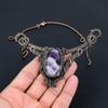 Sage Amethyst Gemstone Pure Copper Wire Wrapped Handmade Necklace Jewelry