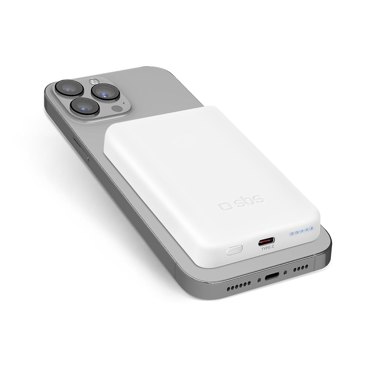 Powerbank 5000 mAh USB-C kompatybilny z MagSafe - biały