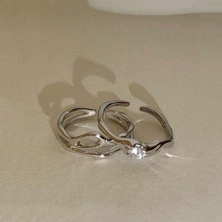 S999 Sterling Silver Unisex Couple Rings - Personalized, Cool, High-End Irregular Design, Openable Finger Rings